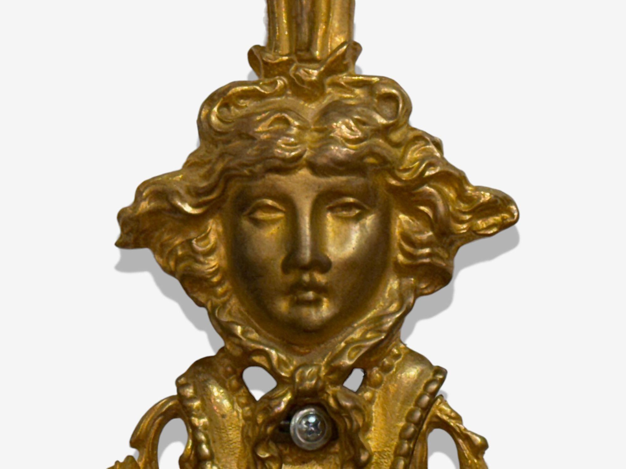 Appliques murales monumentales en bronze doré de style Louis XVI, France, C.I.C. en vente 2