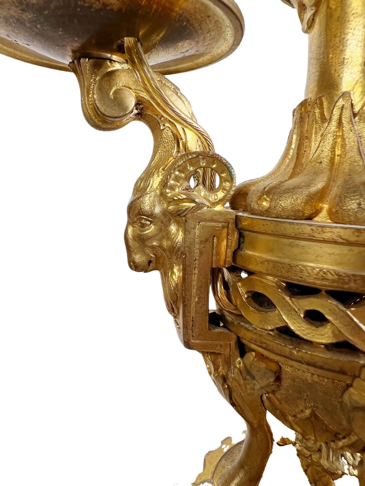 Louis XVI Style Dore Candelabra In Good Condition For Sale In Dallas, TX