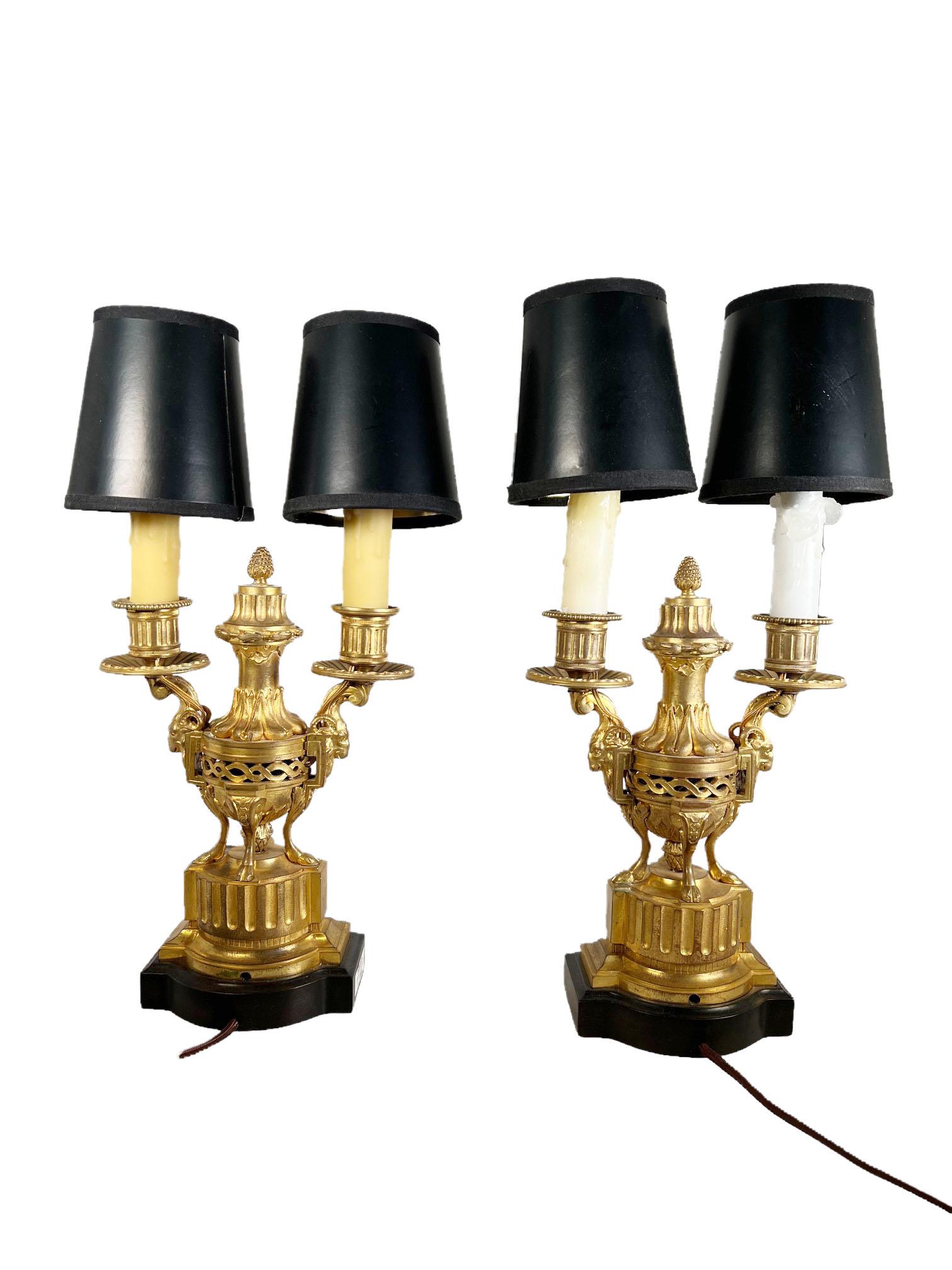 Louis XVI Style Dore Candelabra For Sale 1