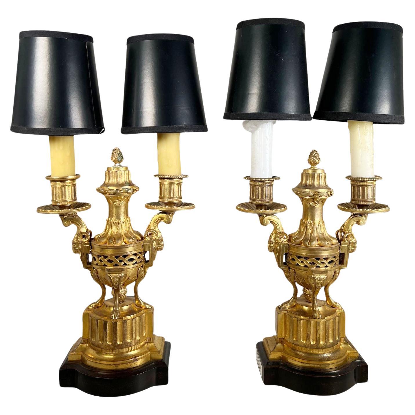 Louis XVI Style Dore Candelabra For Sale