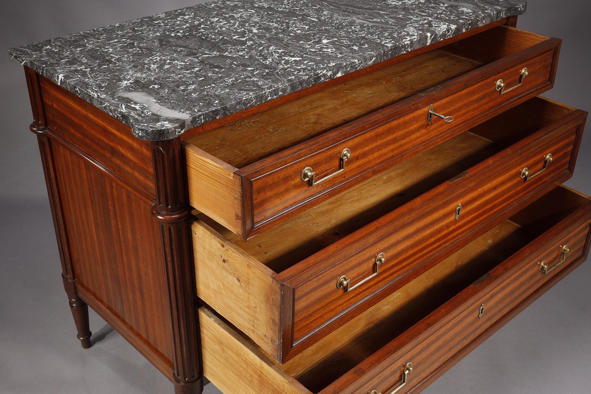 Louis XVI Style Dresser in Mahogany 10