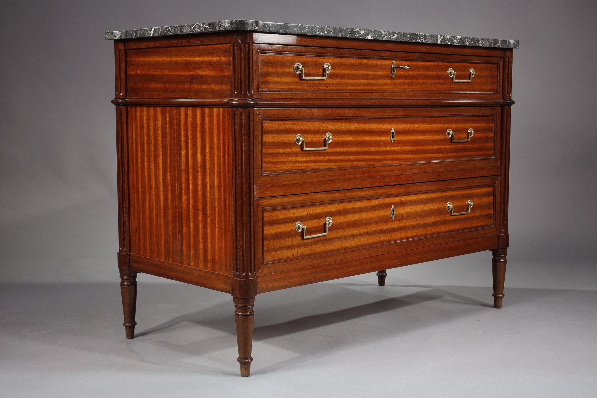 French Louis XVI Style Dresser in Mahogany