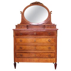Louis XVI Style Dressing Chest of Drawers French Marquetry