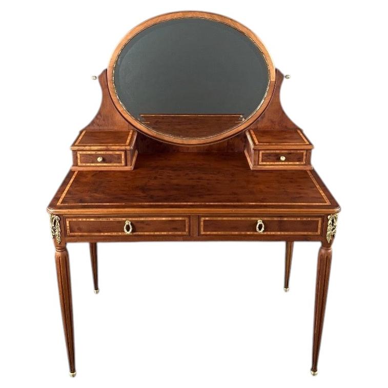 Louis XVI-style Dressing Table In Marquetry, 20th Century