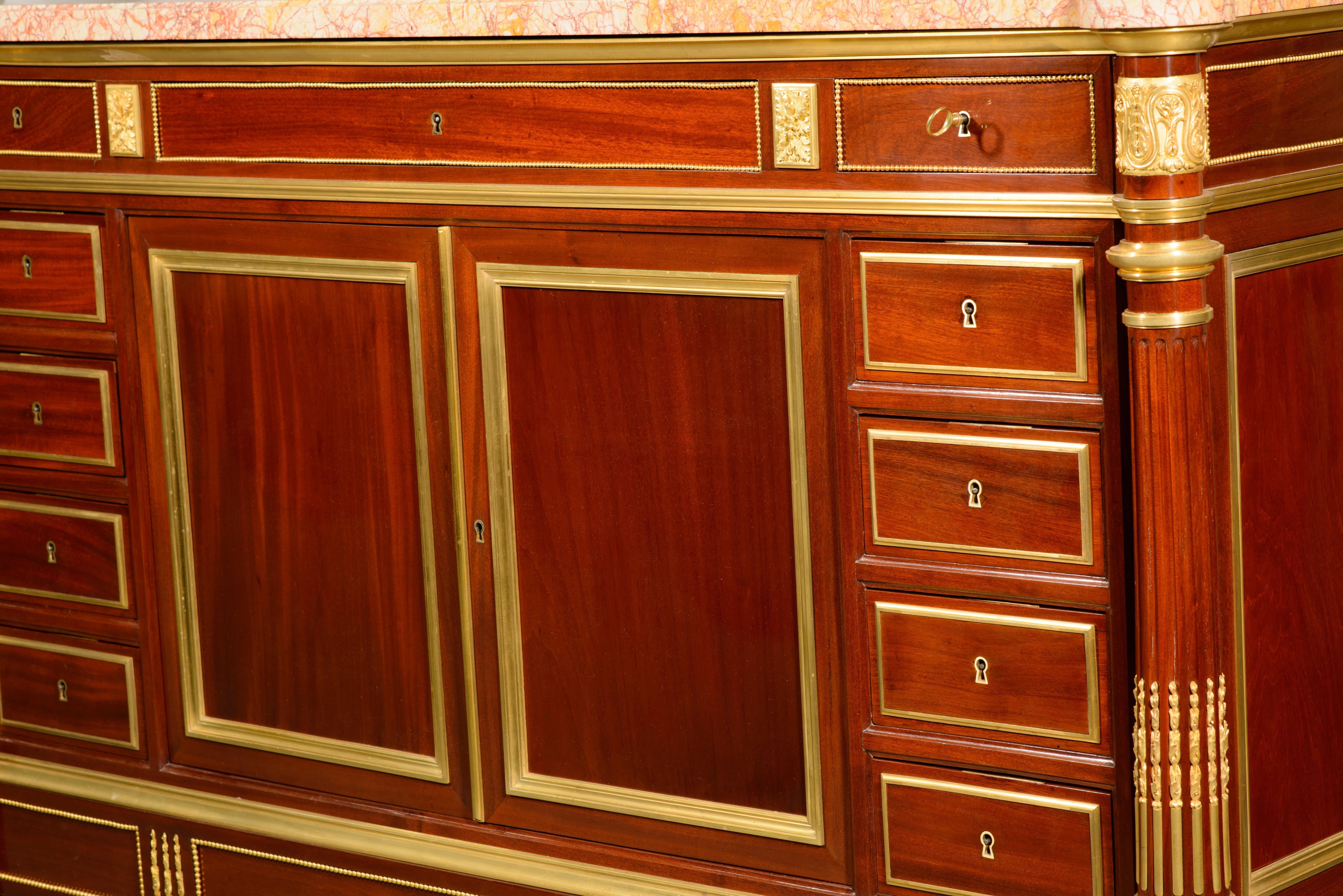 Louis XVI style dressing table. Woods, etc. Guéret Frères, Paris, France, 19th c For Sale 4