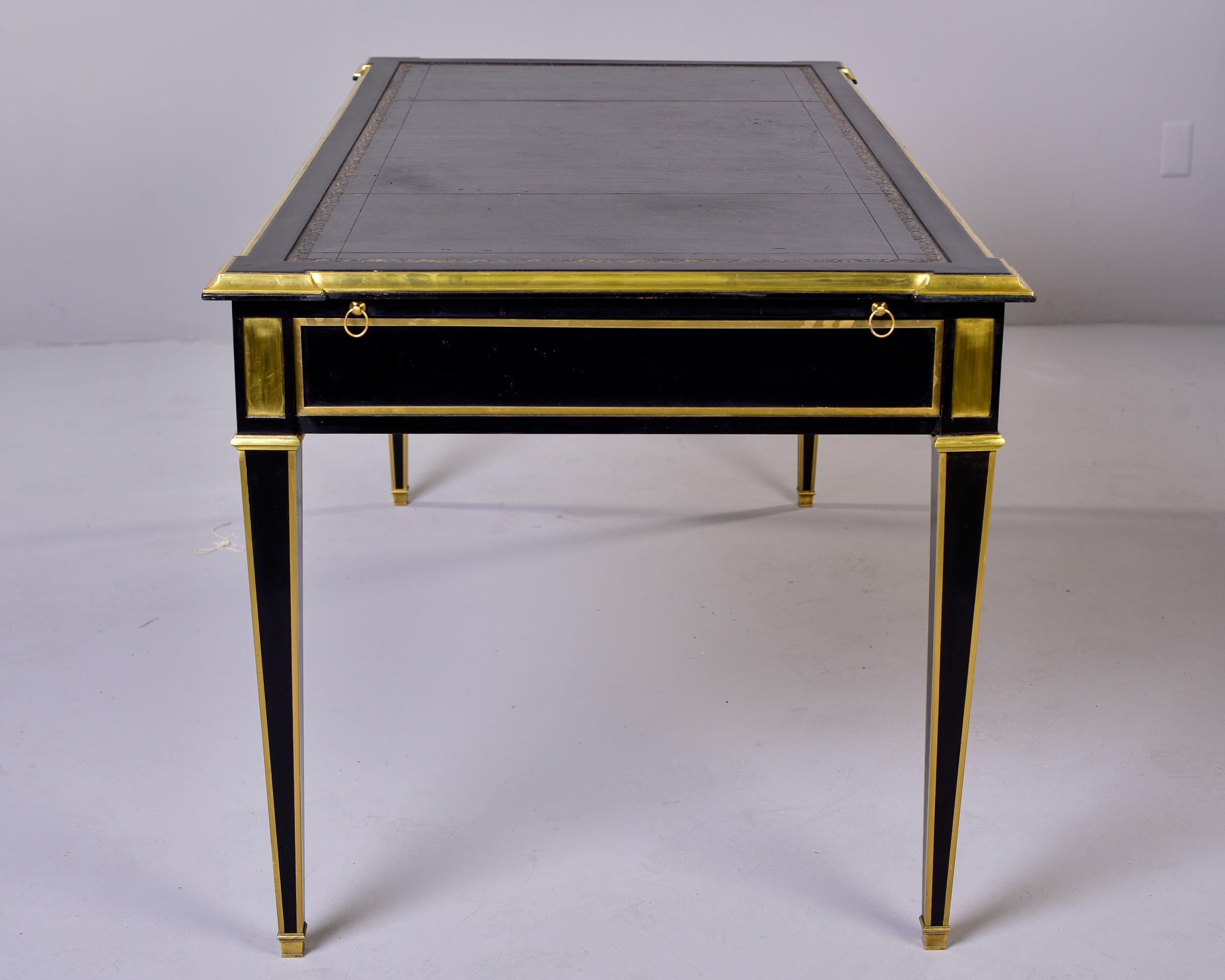 Louis XVI Style Ebonised Desk with Brass Mounts 7