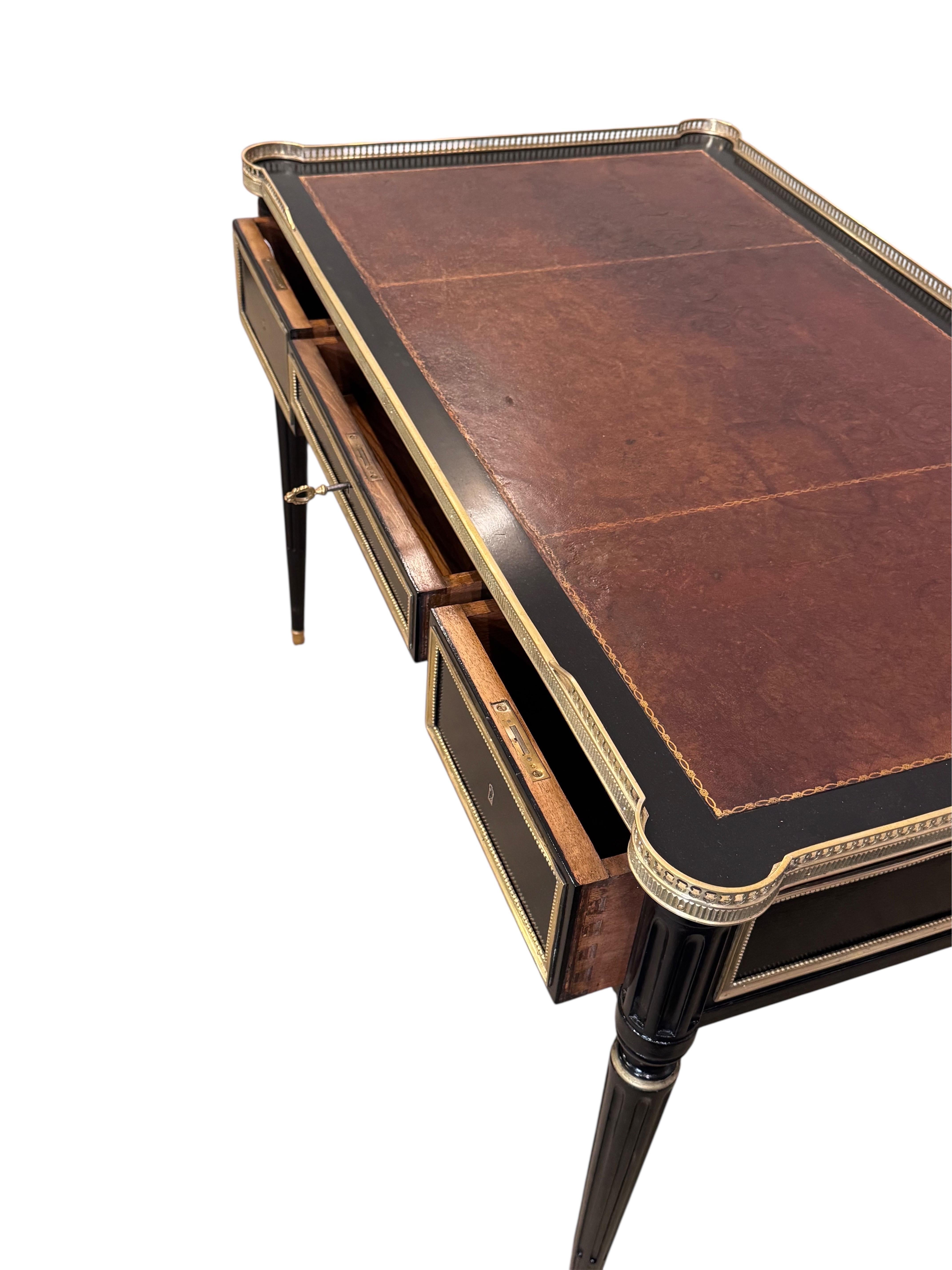 Louis XVI Style Ebonized Bureau Plat For Sale 5