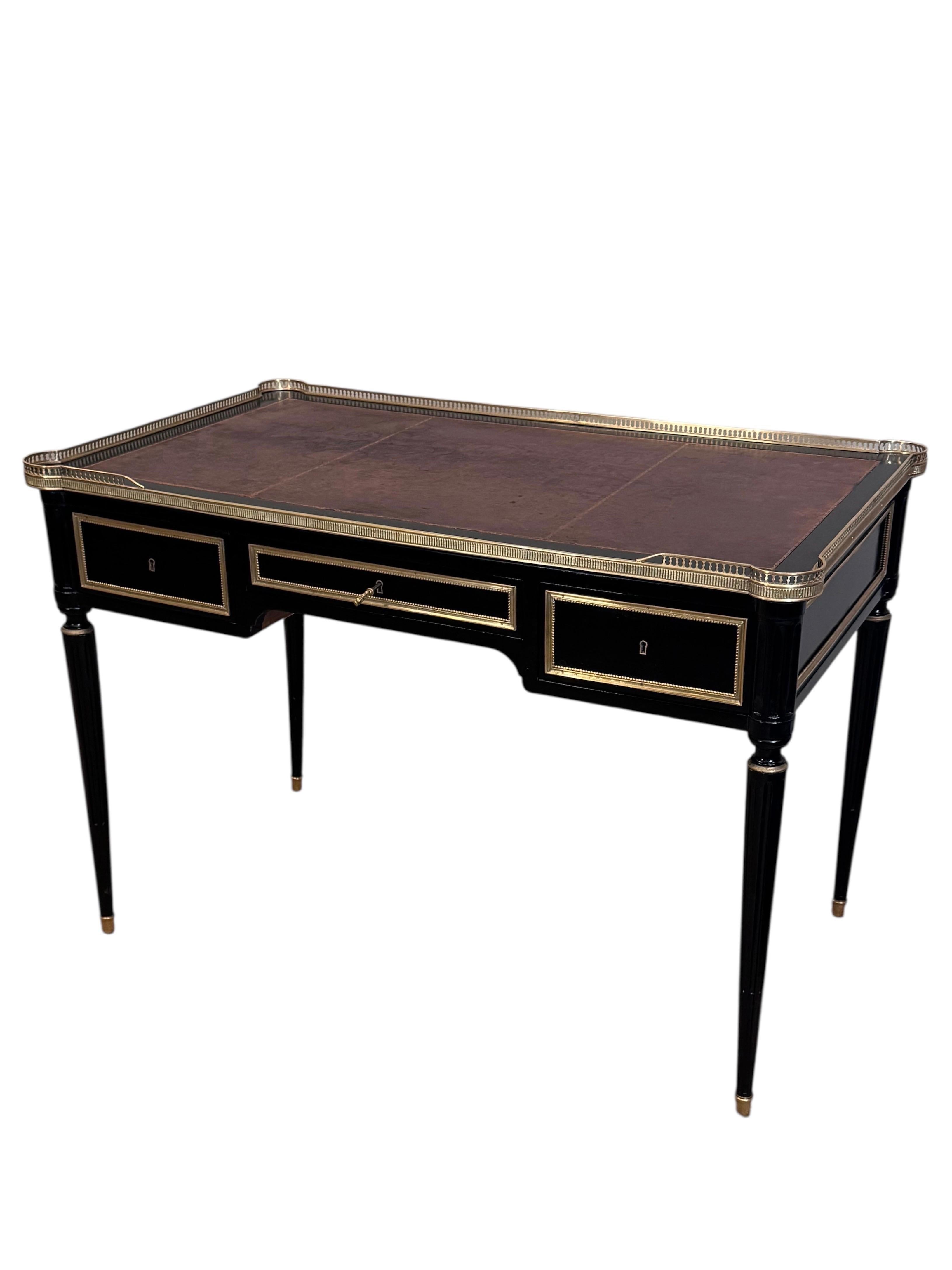 Louis XVI Style Ebonized Bureau Plat For Sale 6