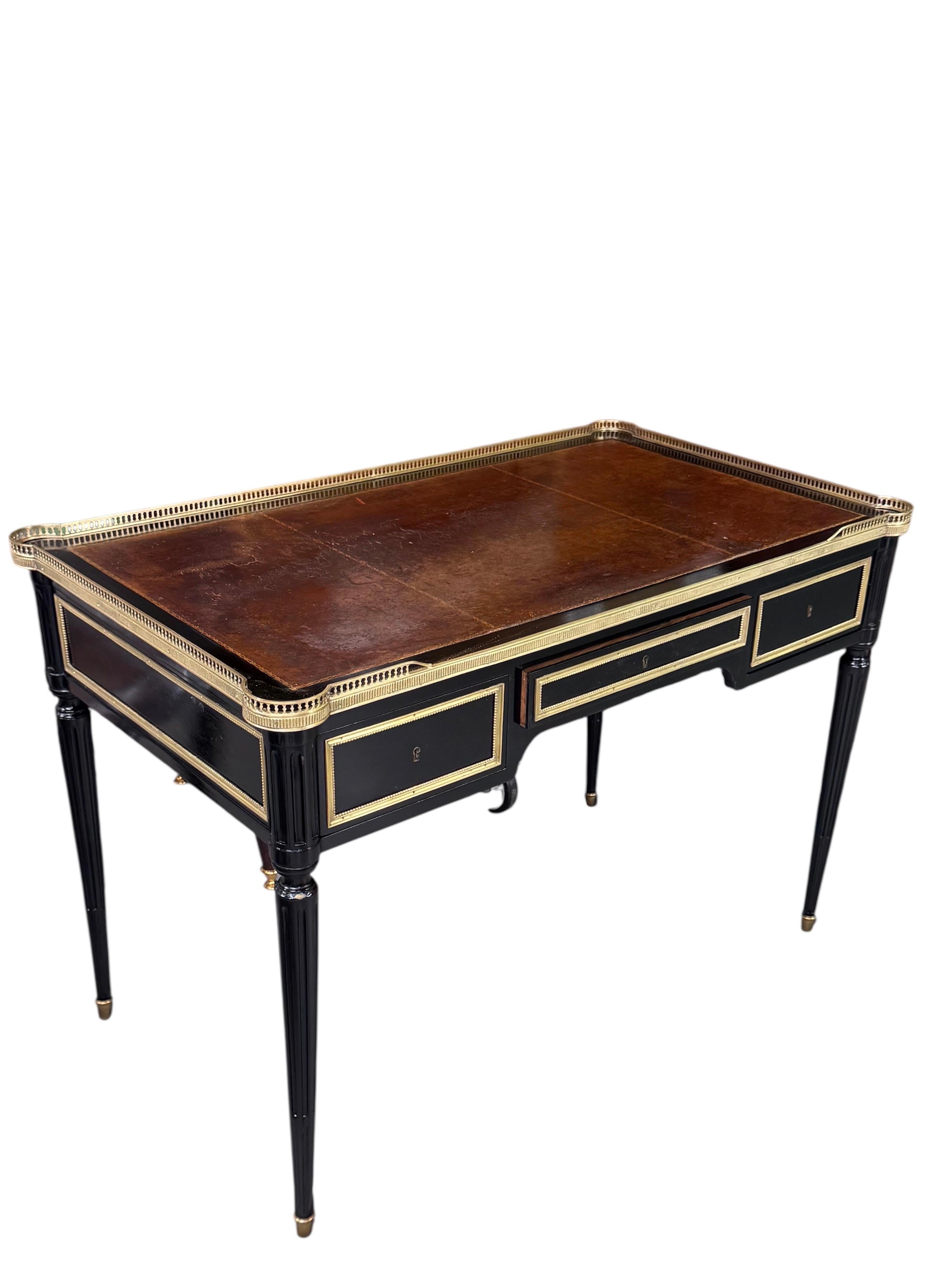 Louis XVI Style Ebonized Bureau Plat For Sale 7