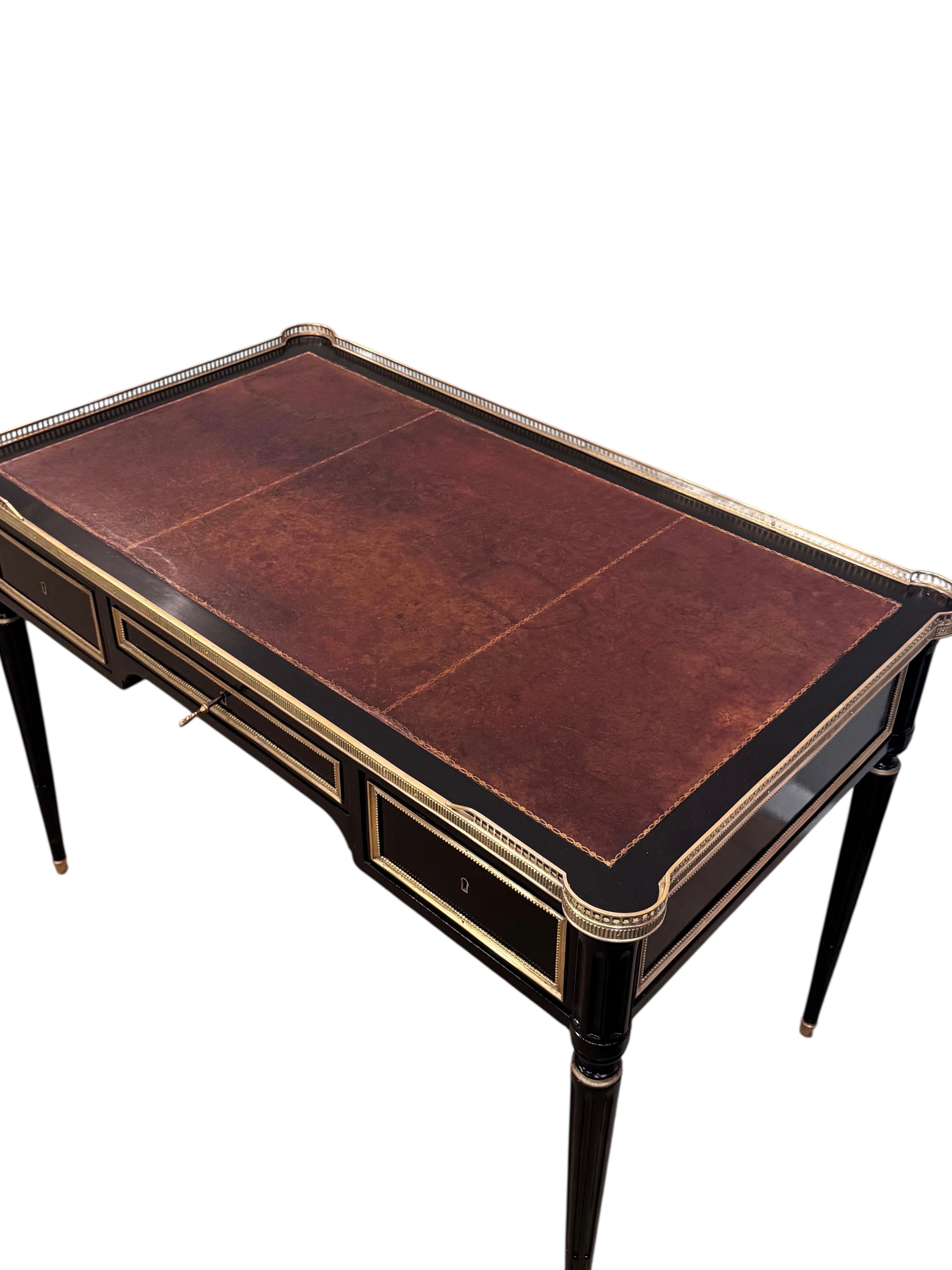 Louis XVI Style Ebonized Bureau Plat For Sale 2