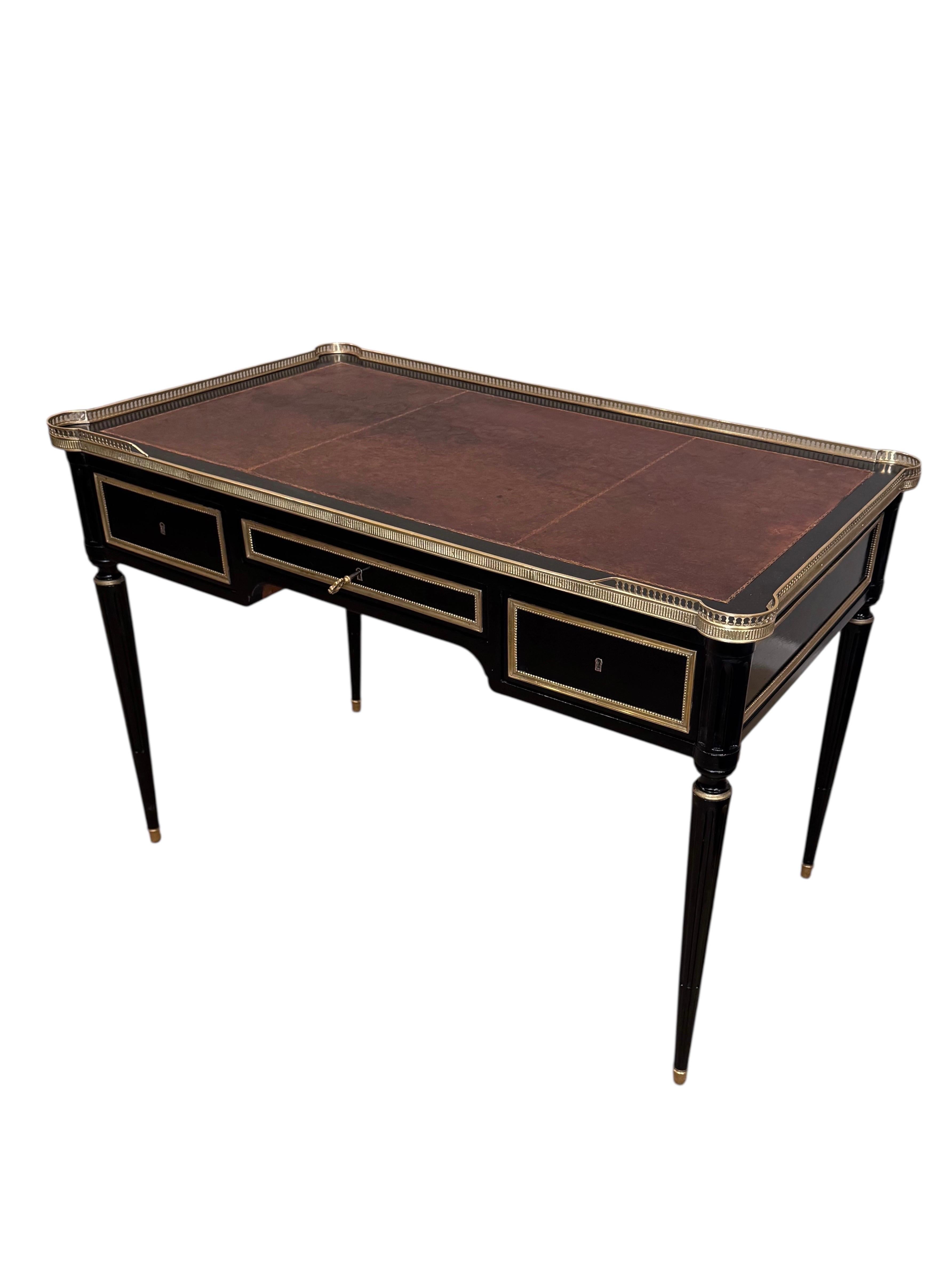 Louis XVI Style Ebonized Bureau Plat For Sale 4