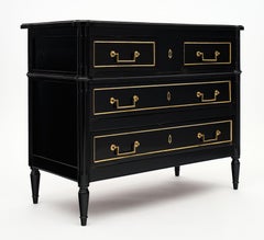 Louis XVI Style Ebonized Chest of Drawers