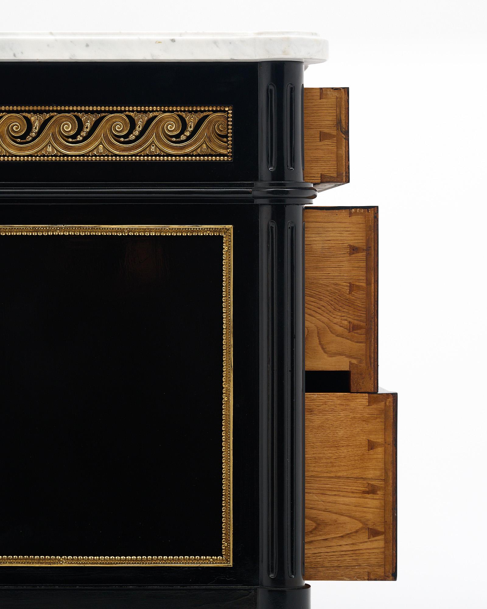 Louis XVI Style Ebonized Chest of Drawers For Sale 2