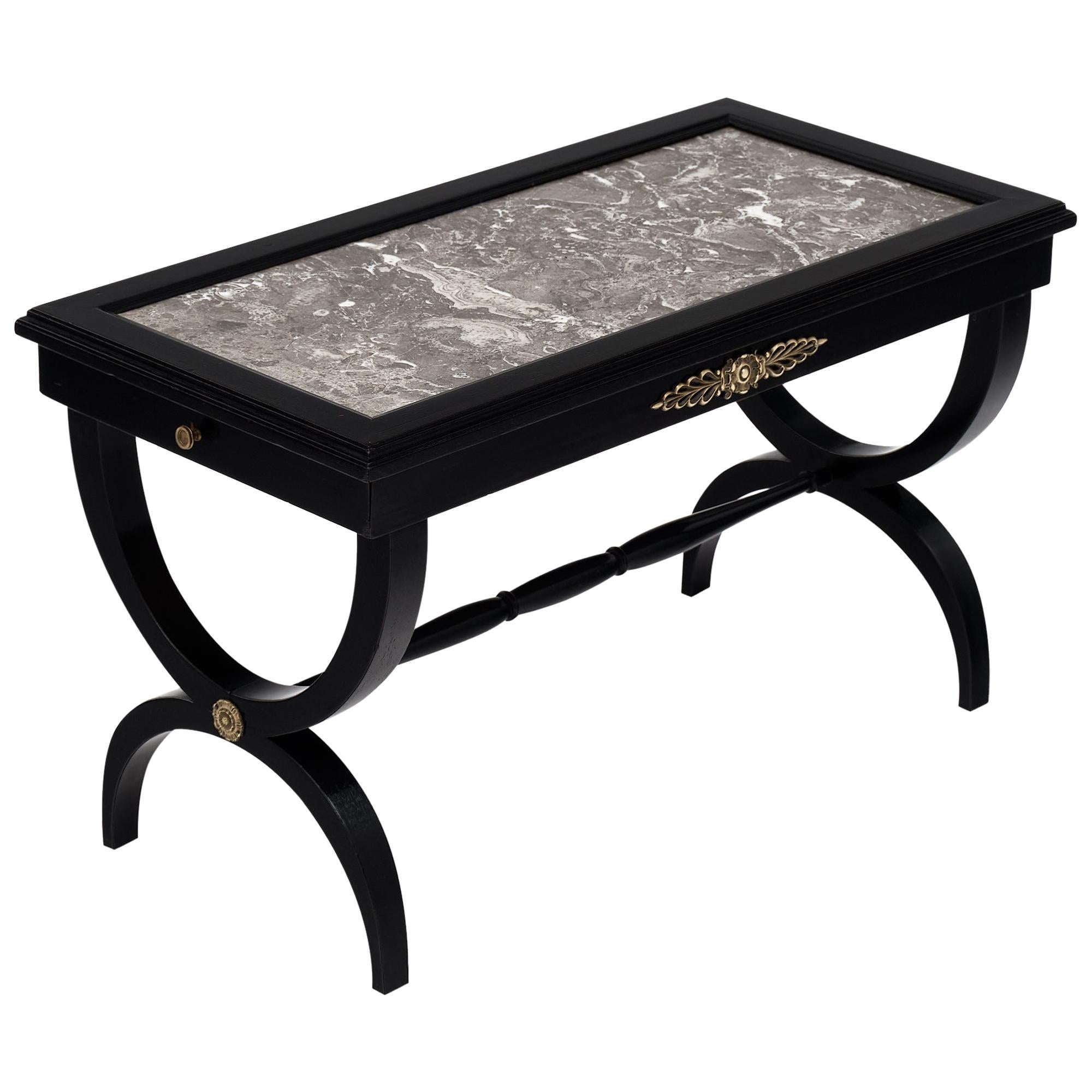 Louis XVI Style Ebonized Coffee Table