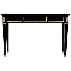 Louis XVI Style Ebonized Console Table