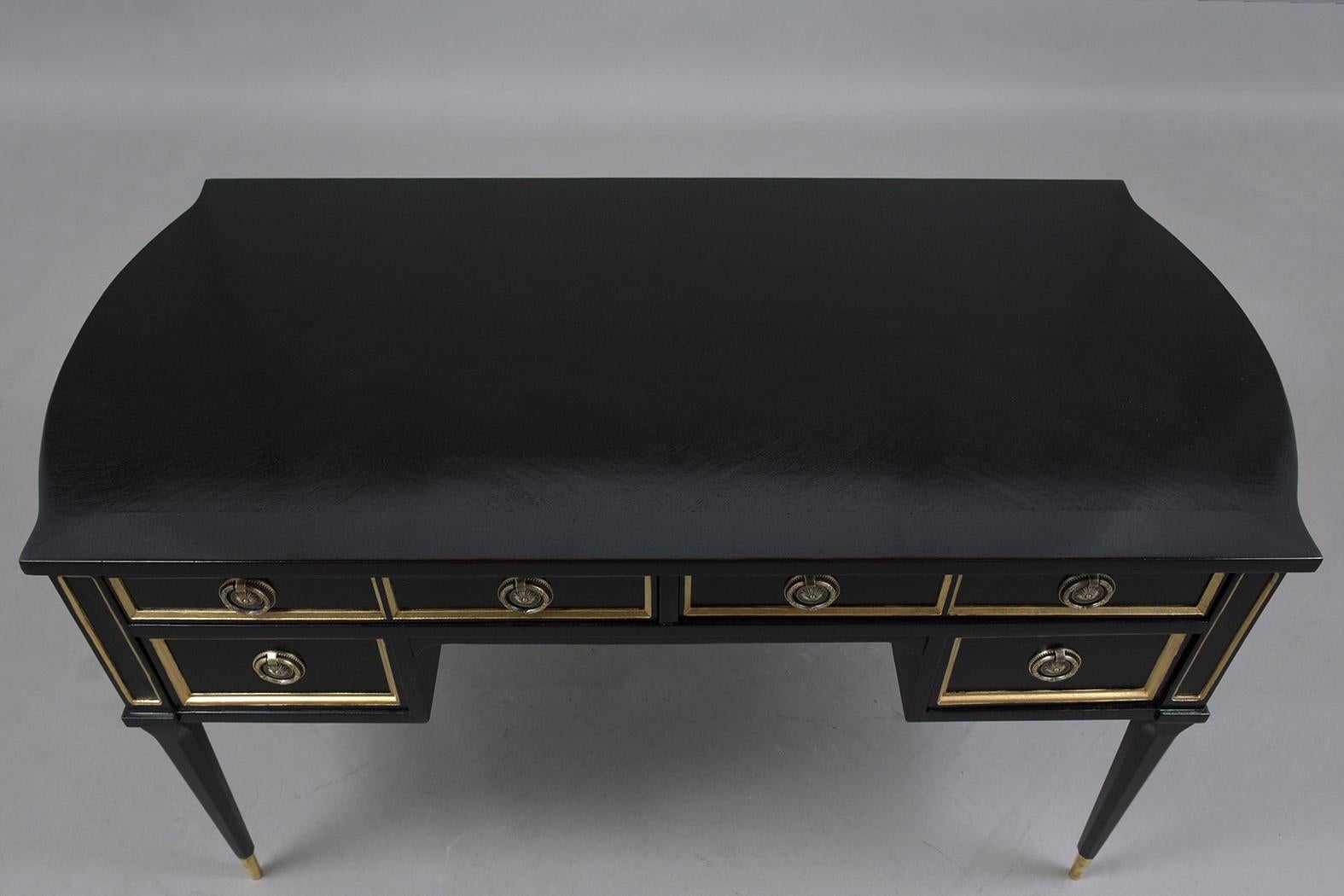 American Louis XVI Style Ebonized Desk