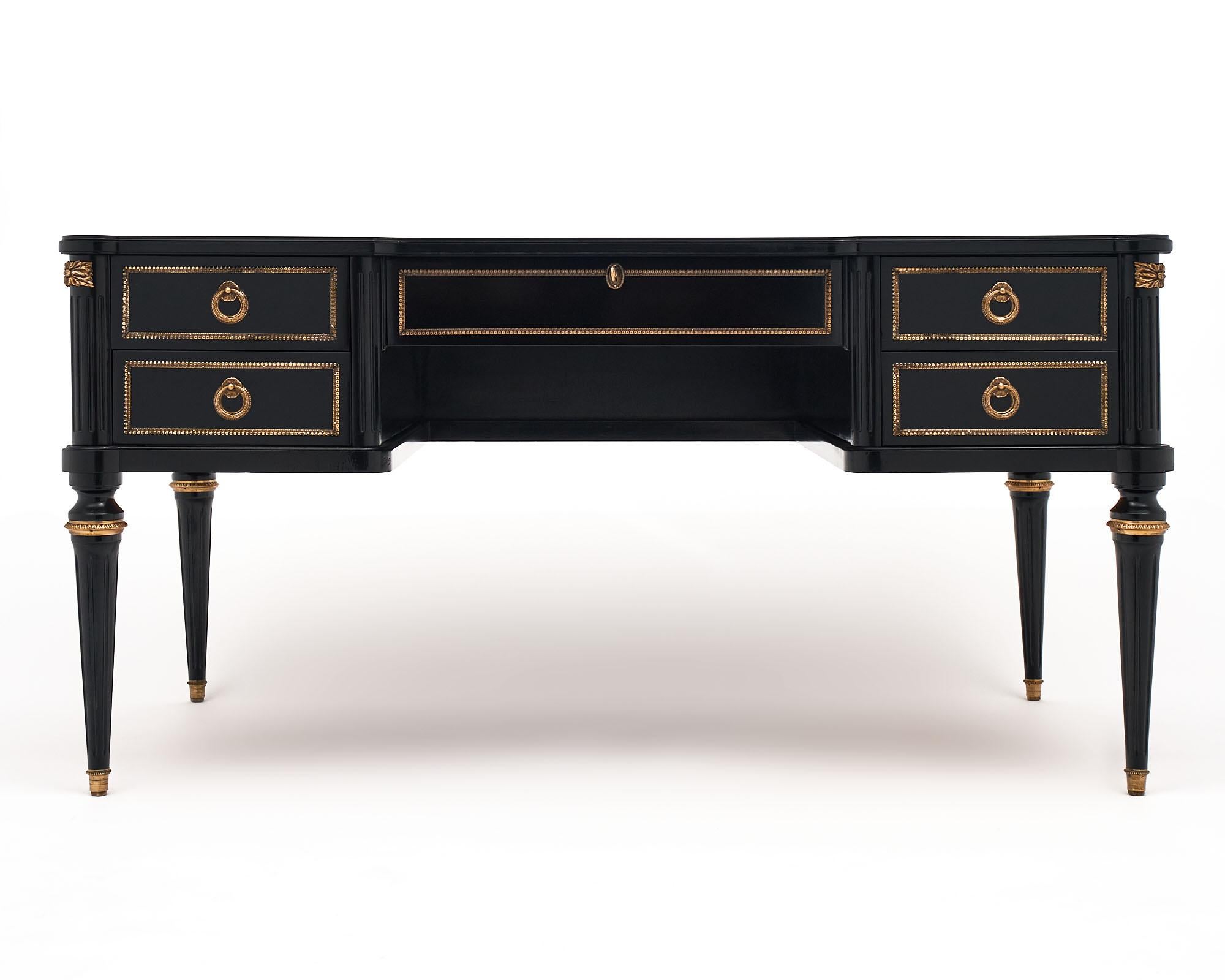 Louis XVI Style Ebonized Desk In Good Condition In Austin, TX