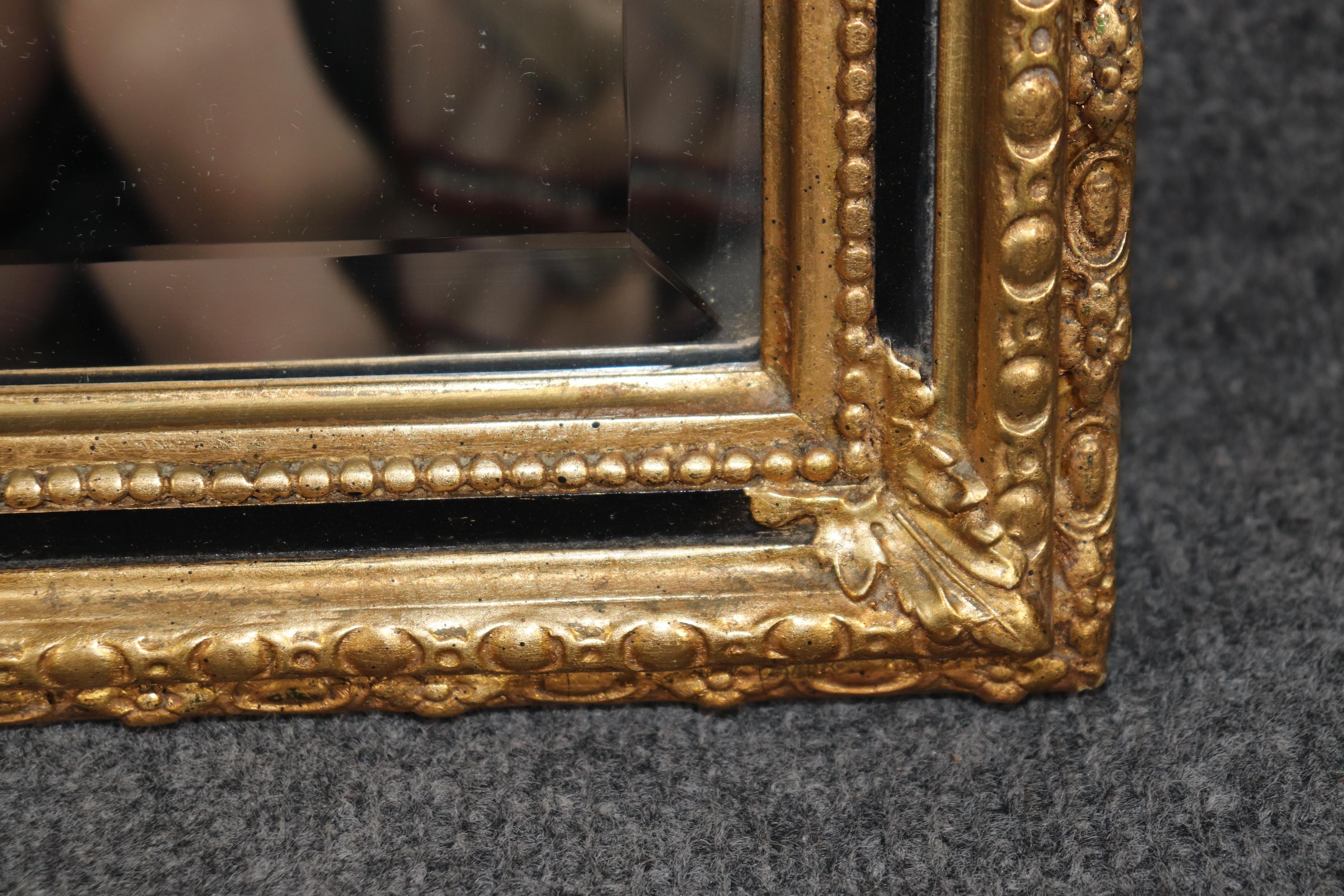 Louis XVI Style Ebonized Gold Gilt Carved Trumeau Mirror By Friedman Brothers 1