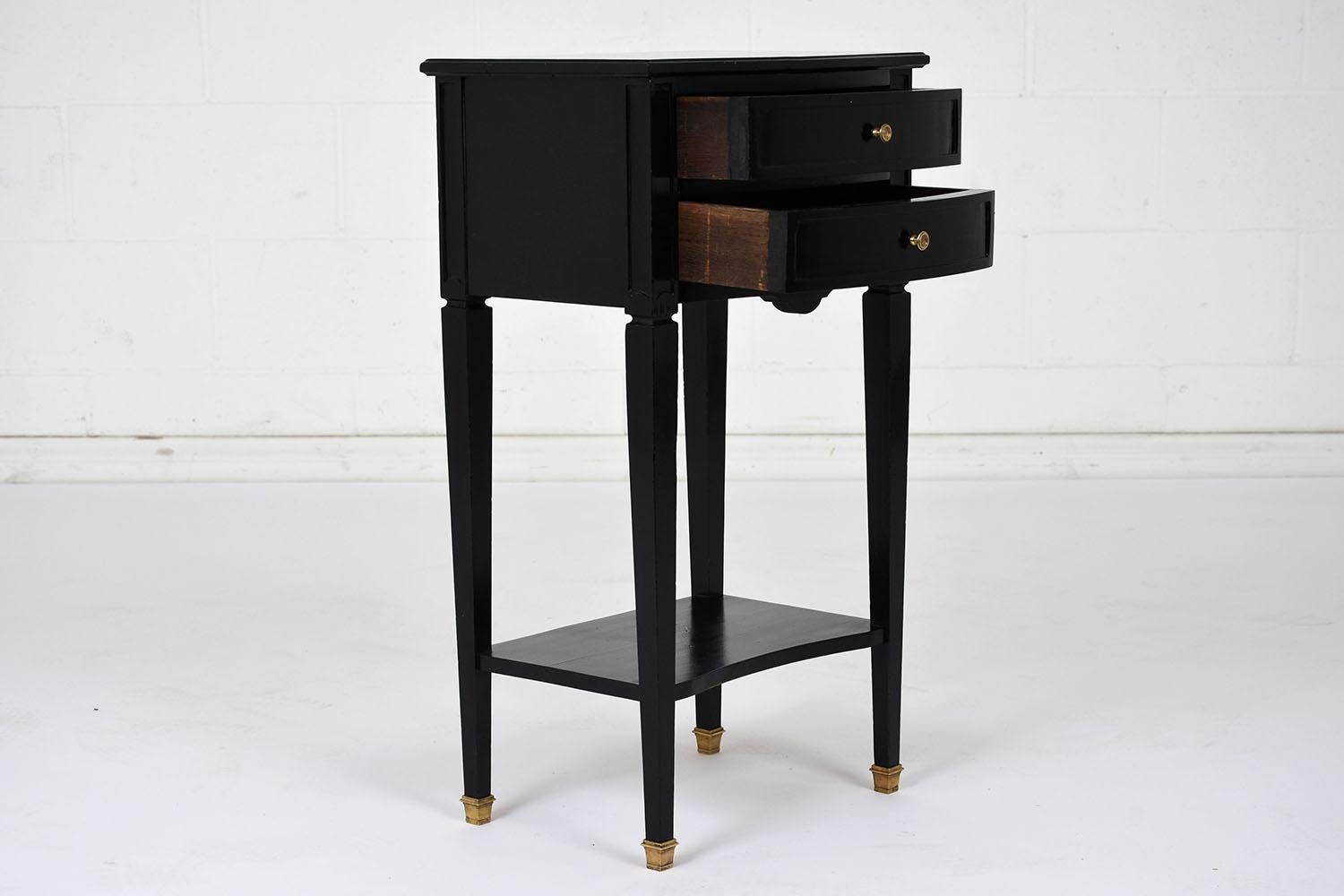 Louis XVI Style Ebonized Nightstand In Excellent Condition In Los Angeles, CA