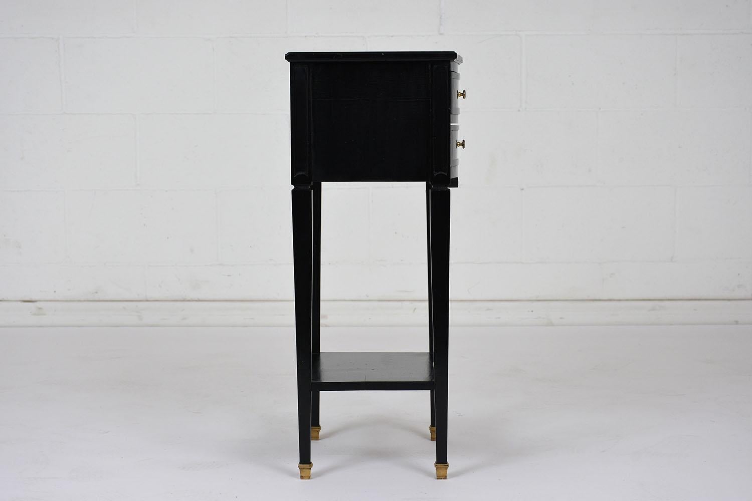 Louis XVI Style Ebonized Nightstand 2