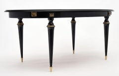 Louis XVI Style Ebonized Oval Dining Table