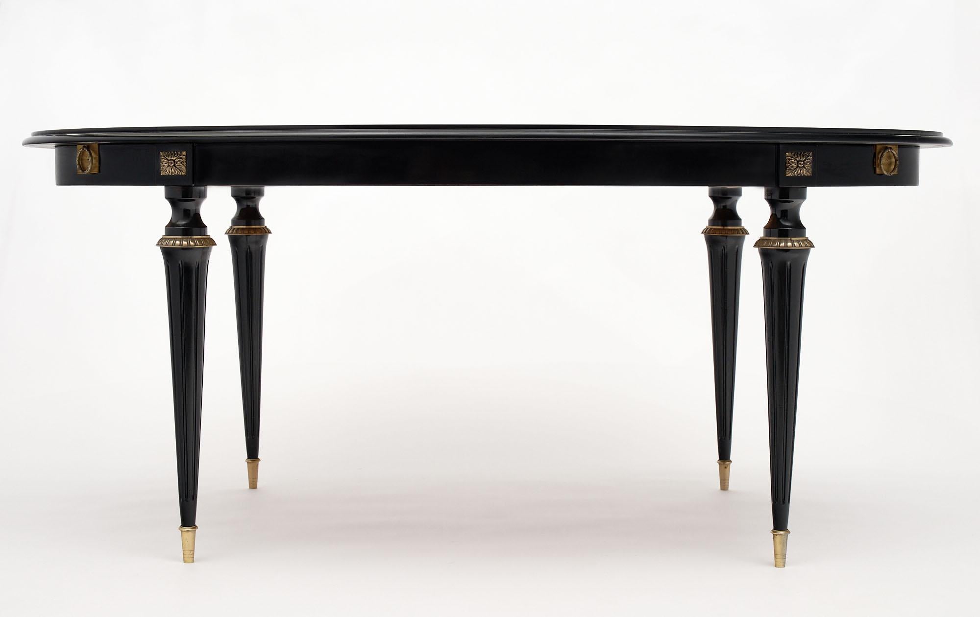 Mahogany Louis XVI Style Ebonized Oval Dining Table