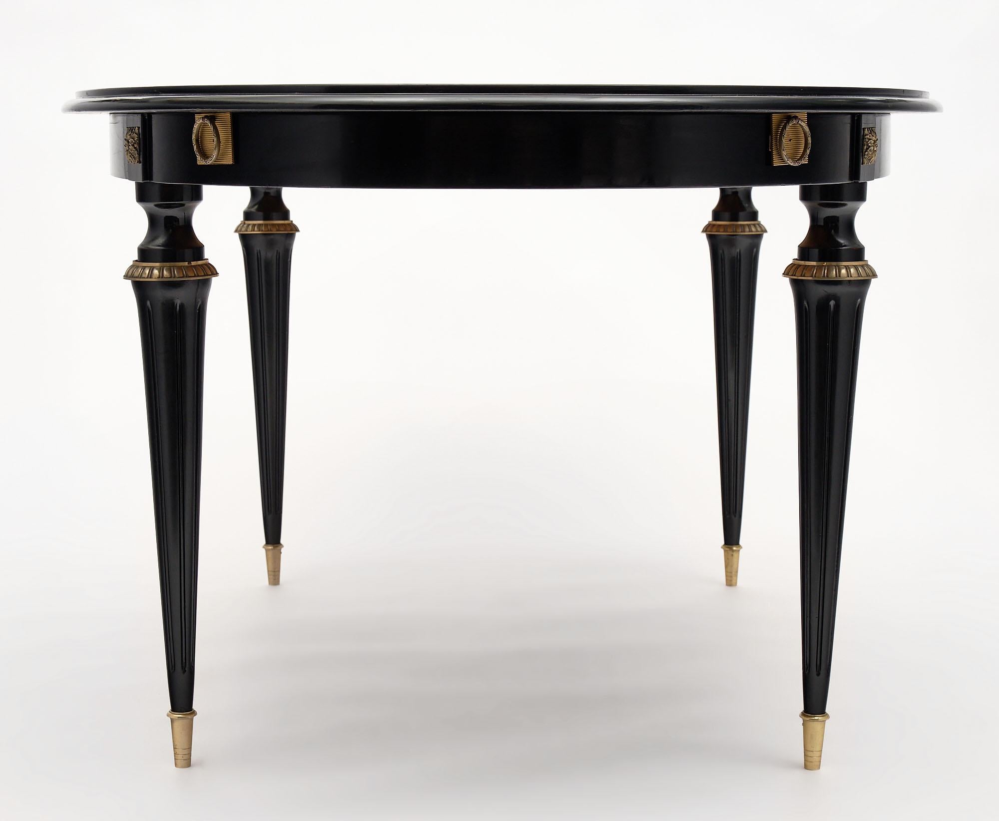 Louis XVI Style Ebonized Oval Dining Table 2