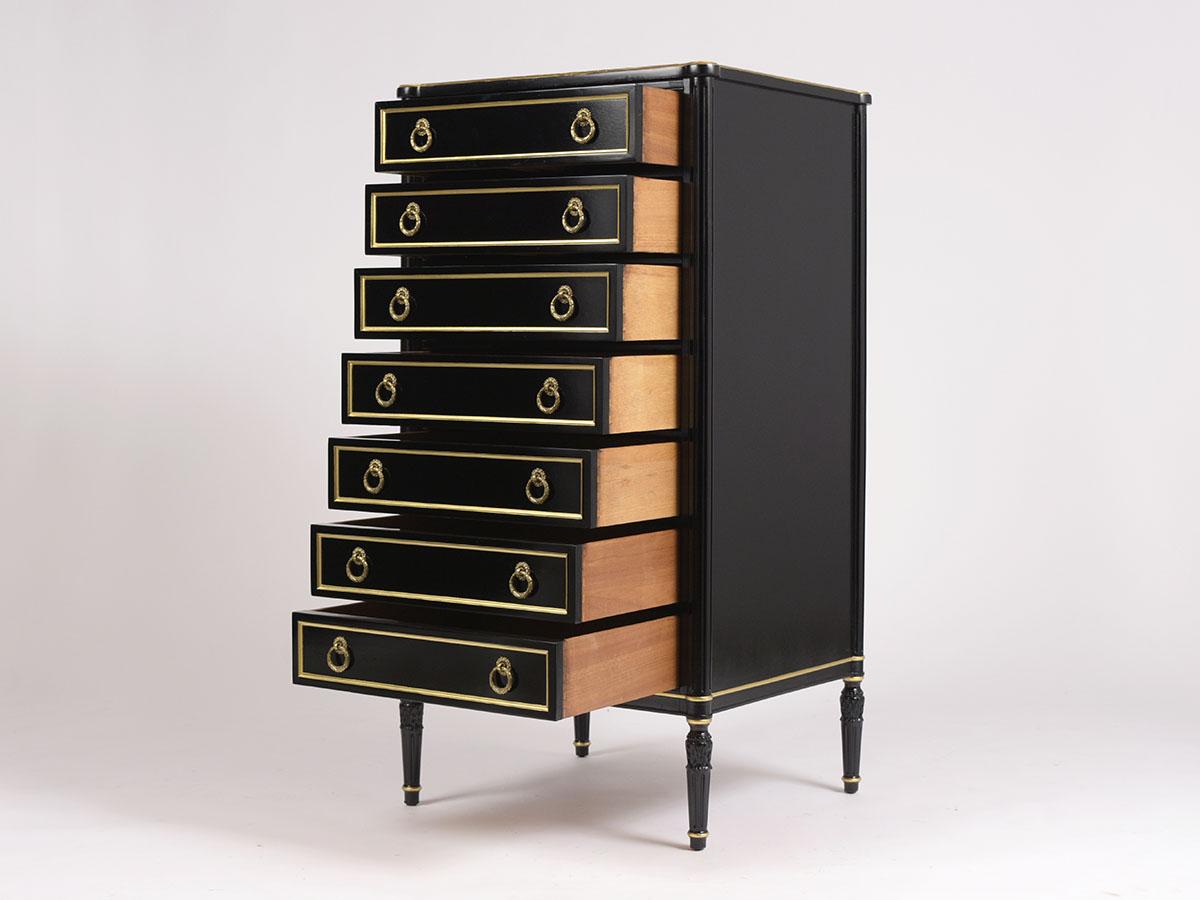 Mid-20th Century Louis XVI Style Ebonized Semainier