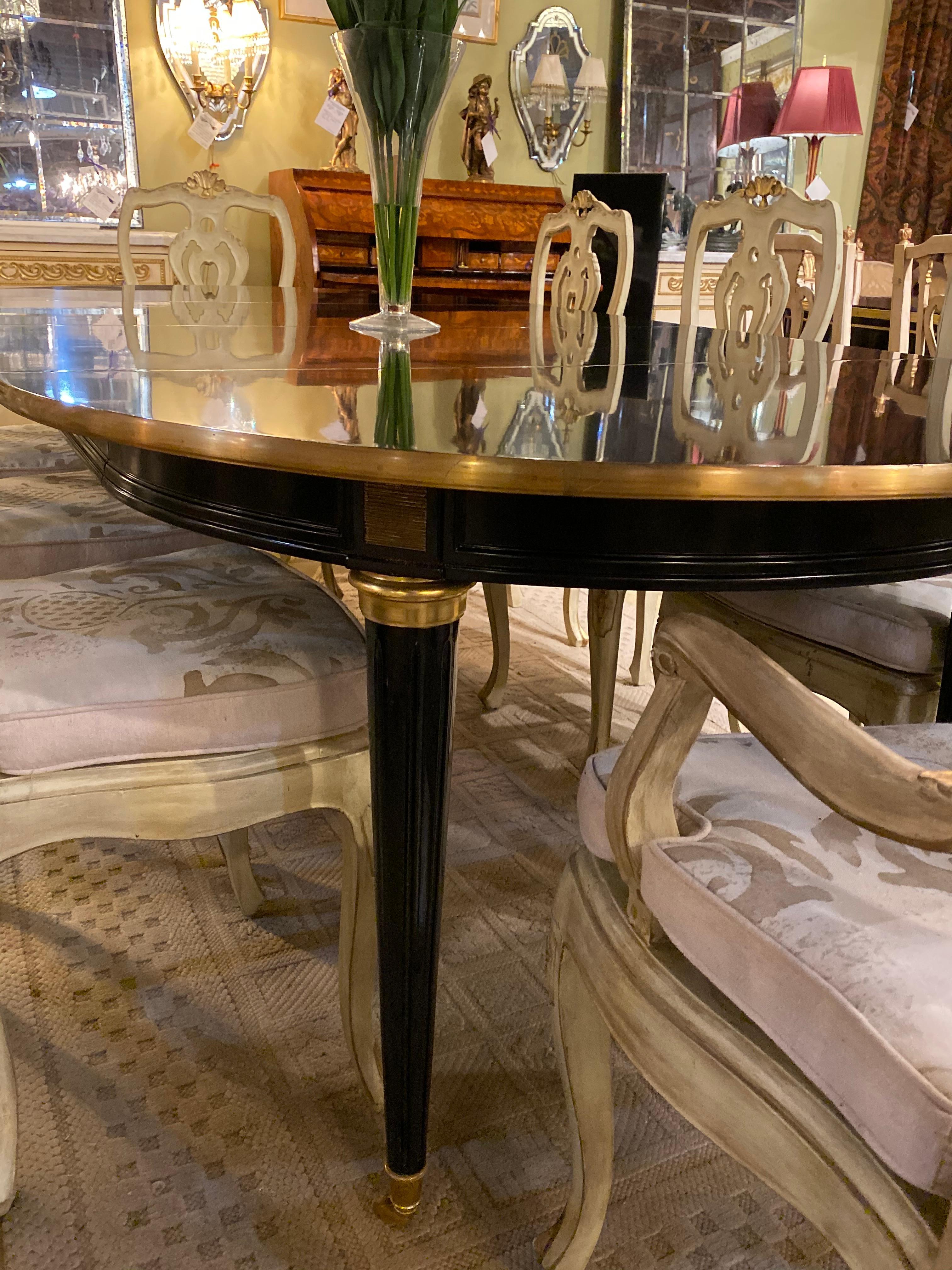 Louis XVI Style Ebony Center or Dining Table Manner of Maison Jansen, Refinished 8