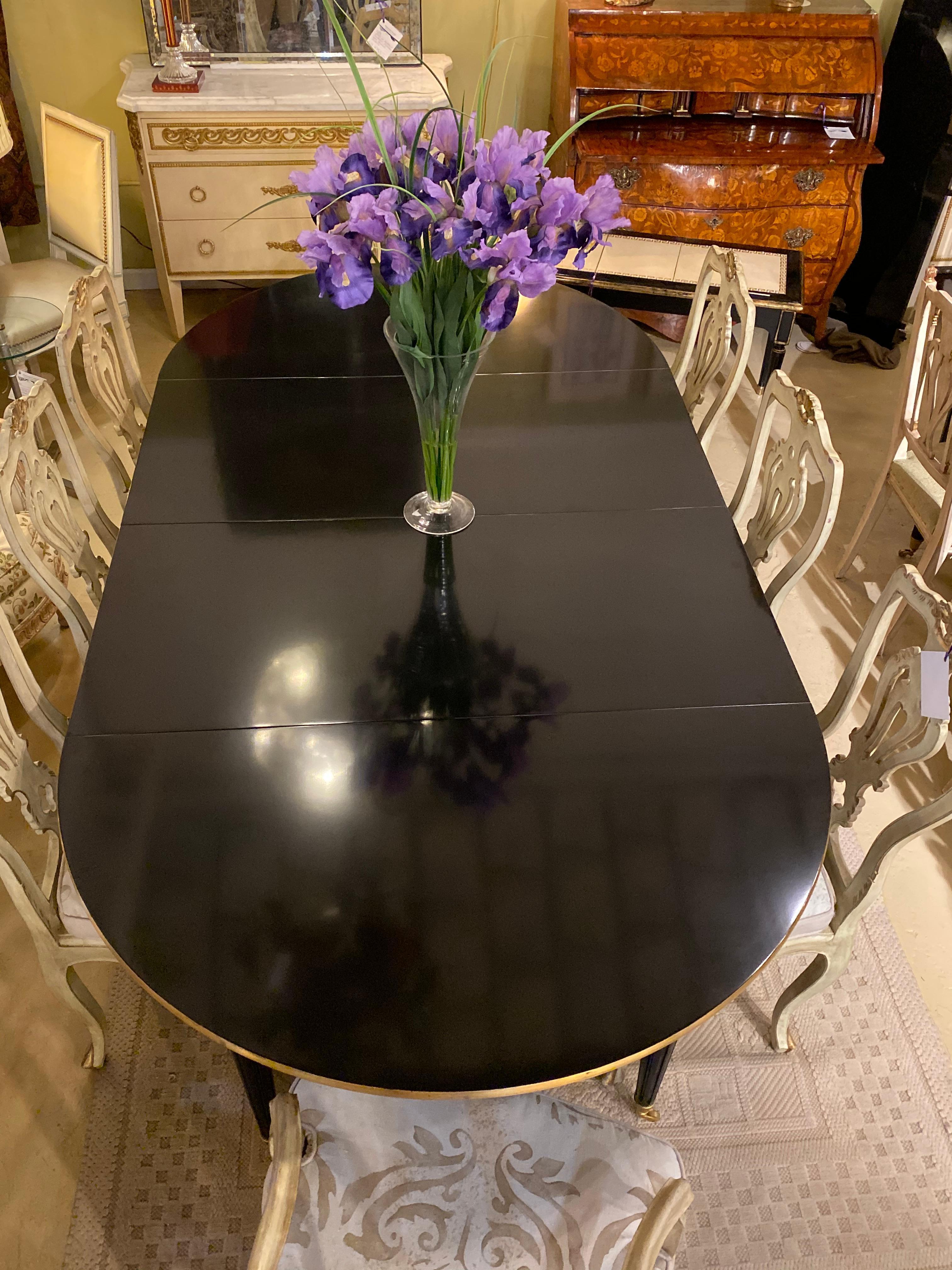 Louis XVI Style Ebony Center or Dining Table Manner of Maison Jansen, Refinished 10