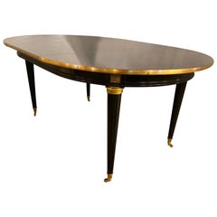 Louis XVI Style Ebony Center or Dining Table Manner of Maison Jansen, Refinished