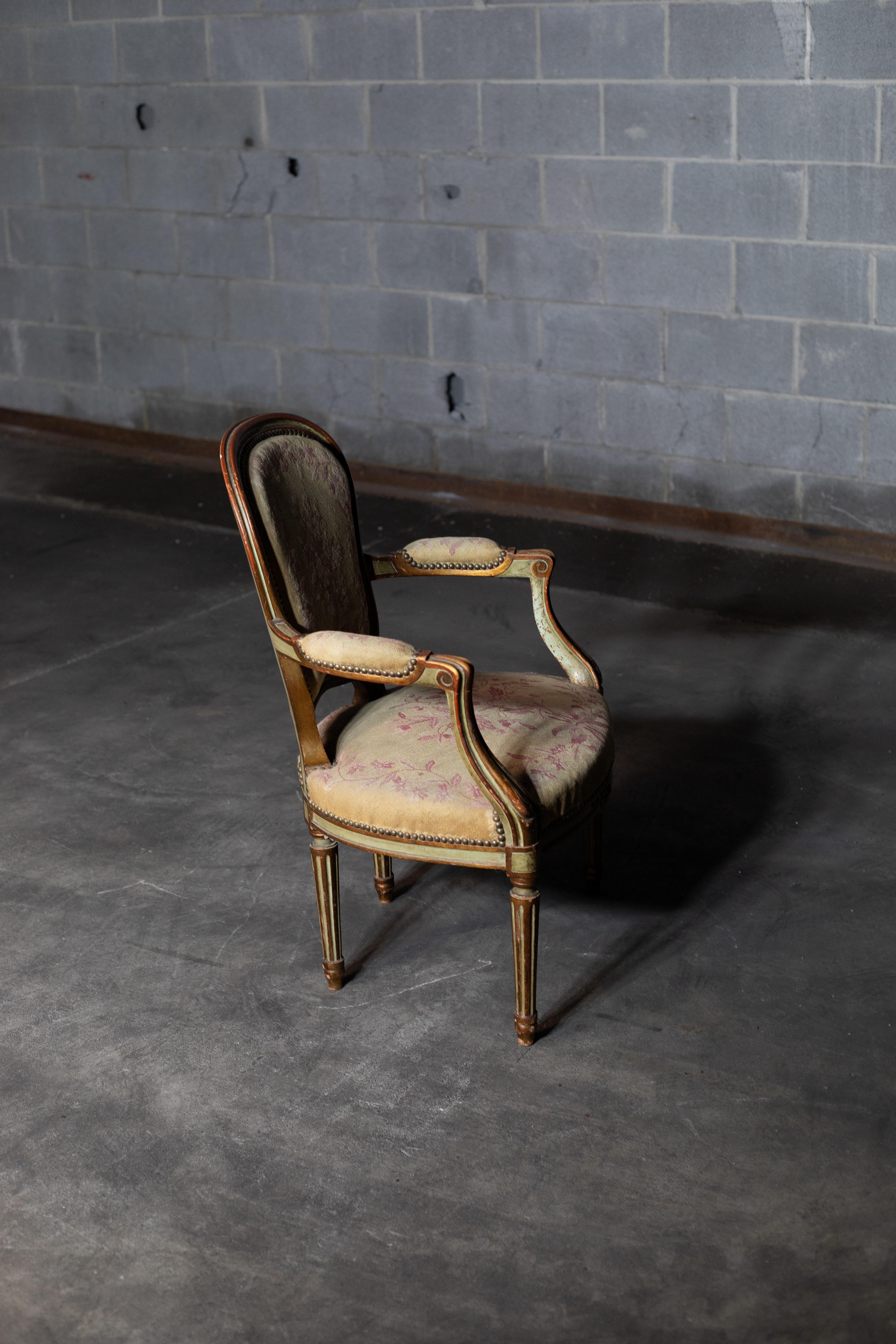 XIXe siècle Chaises Fauteuil de style Louis XVI (ensemble de 2) en vente
