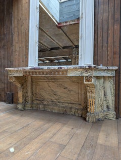 Louis XVI Style Faux-Marble Painted Console with Marble Top, France