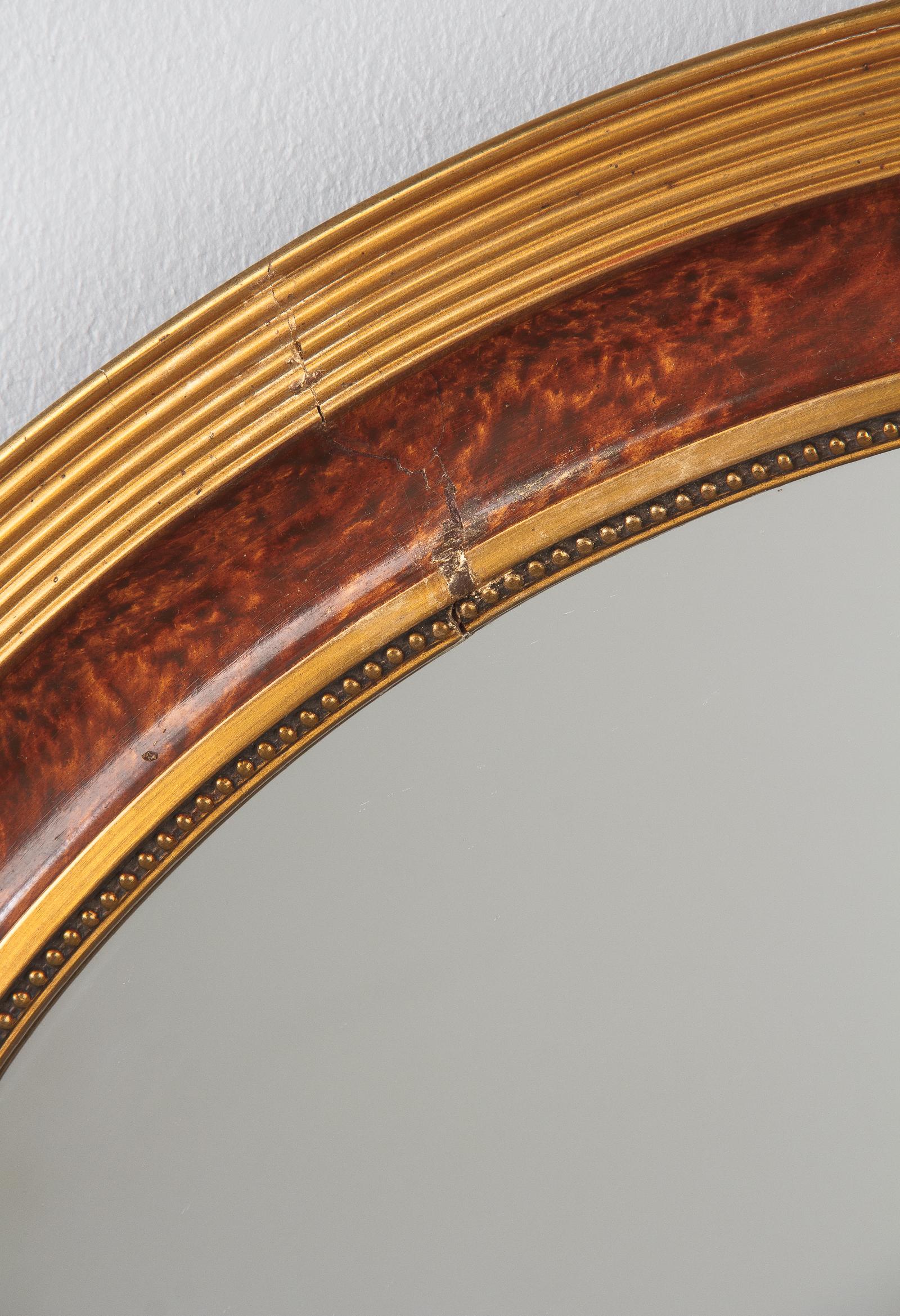 Louis XVI Style Faux Tortoise Oval Mirror, France, 1920s 3