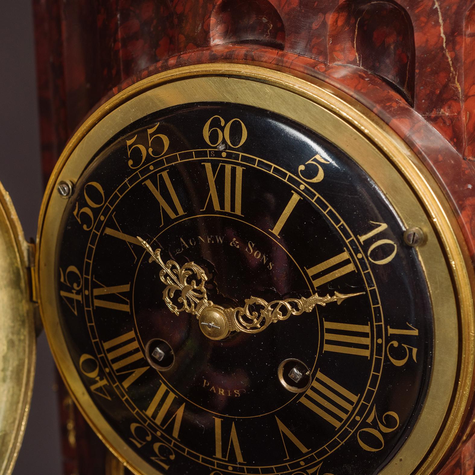 Louis XVI Style Figural Pedestal Clock In Good Condition For Sale In Brighton, West Sussex