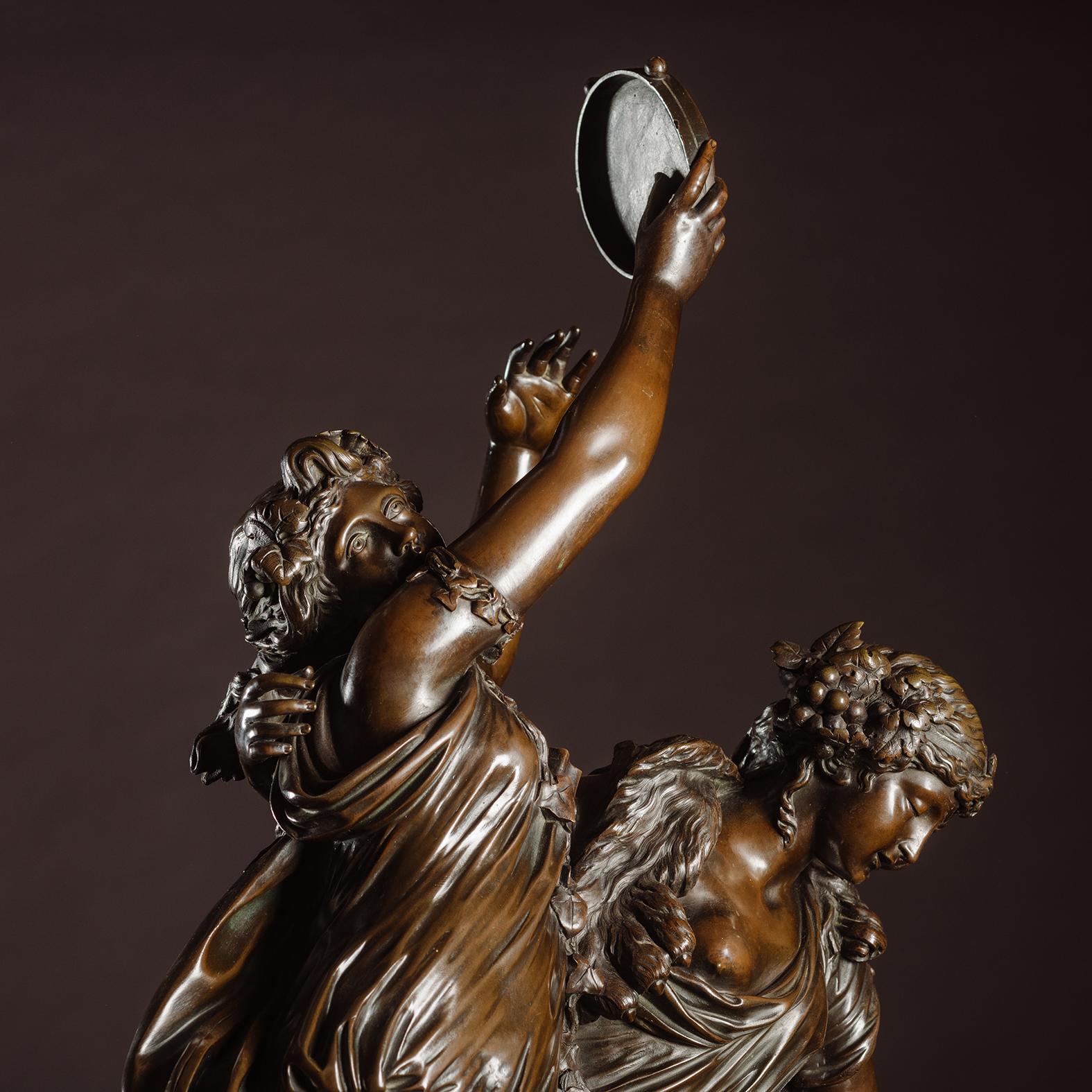 19th Century Louis XVI Style Figural Pedestal Clock For Sale