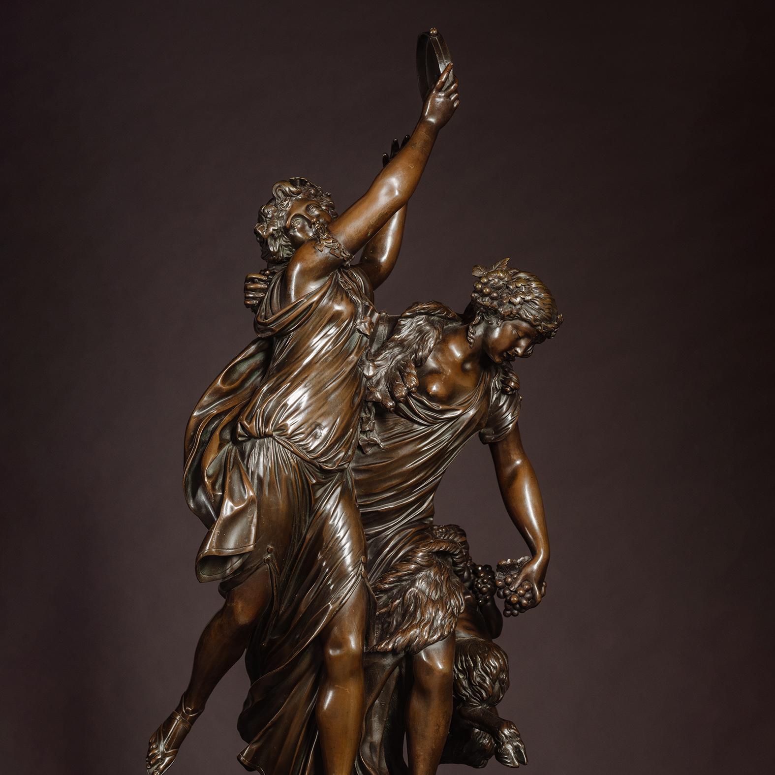 Louis XVI Style Figural Pedestal Clock For Sale 1