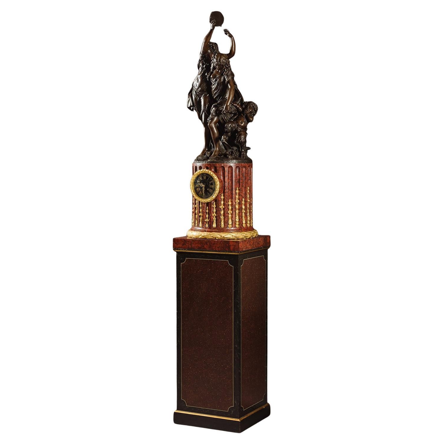 Louis XVI Style Figural Pedestal Clock