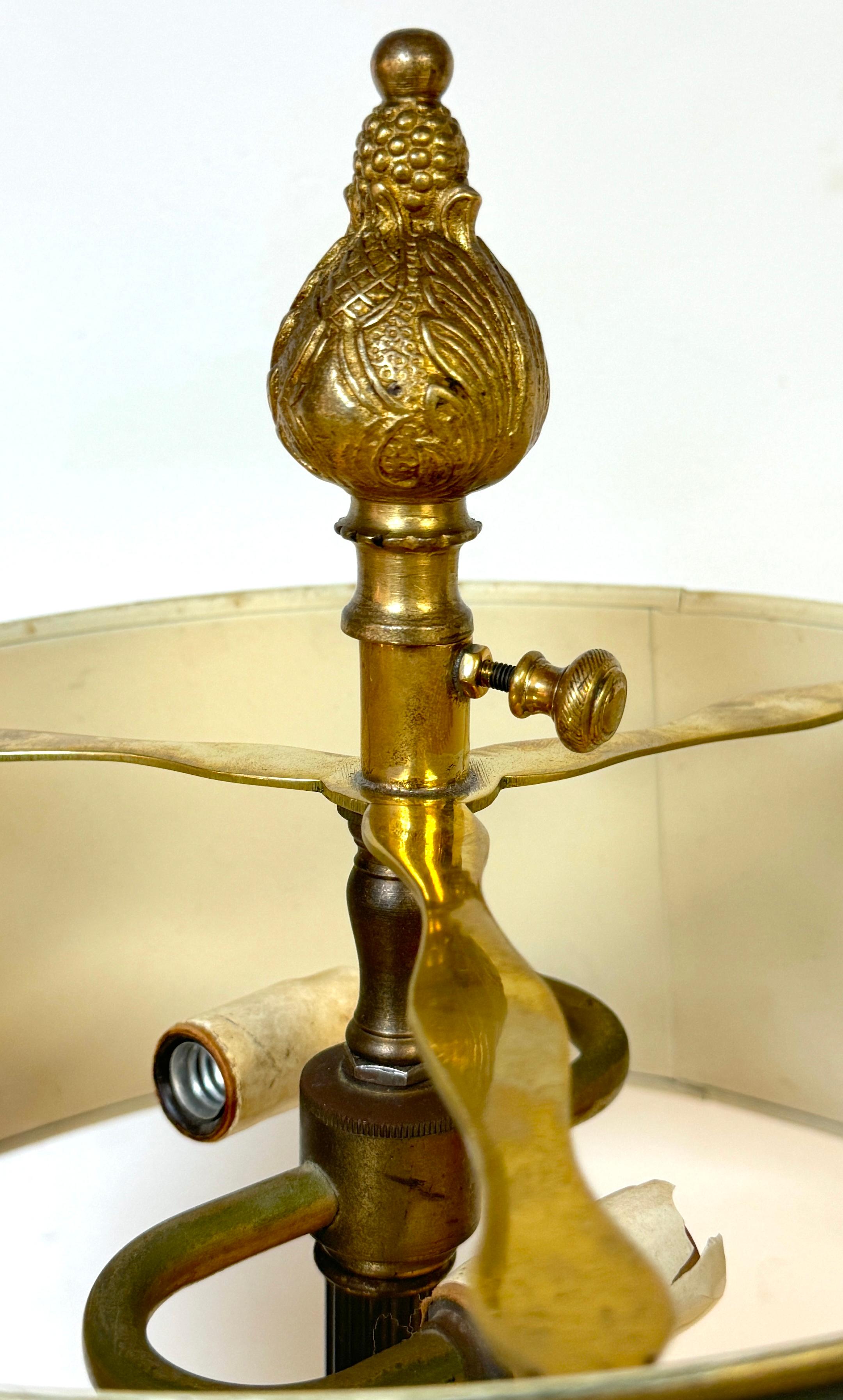 Louis XVI Style Figural Putti Ormolu & Bronze Tole Bouillotte Lamp For Sale 8