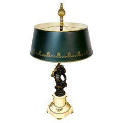Louis XVI Style Figural Putti Ormolu & Bronze Tole Bouillotte Lamp