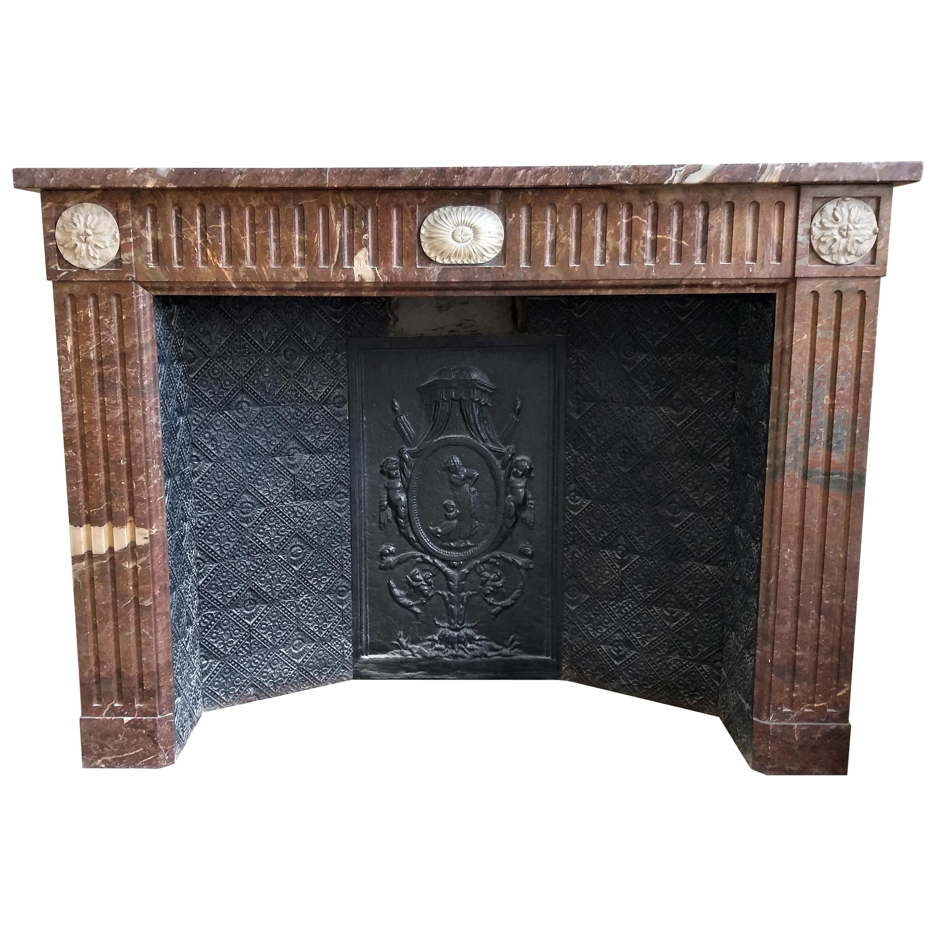 Louis XVI Style Fireplace, Dated 1881, Brussels-Belgium For Sale
