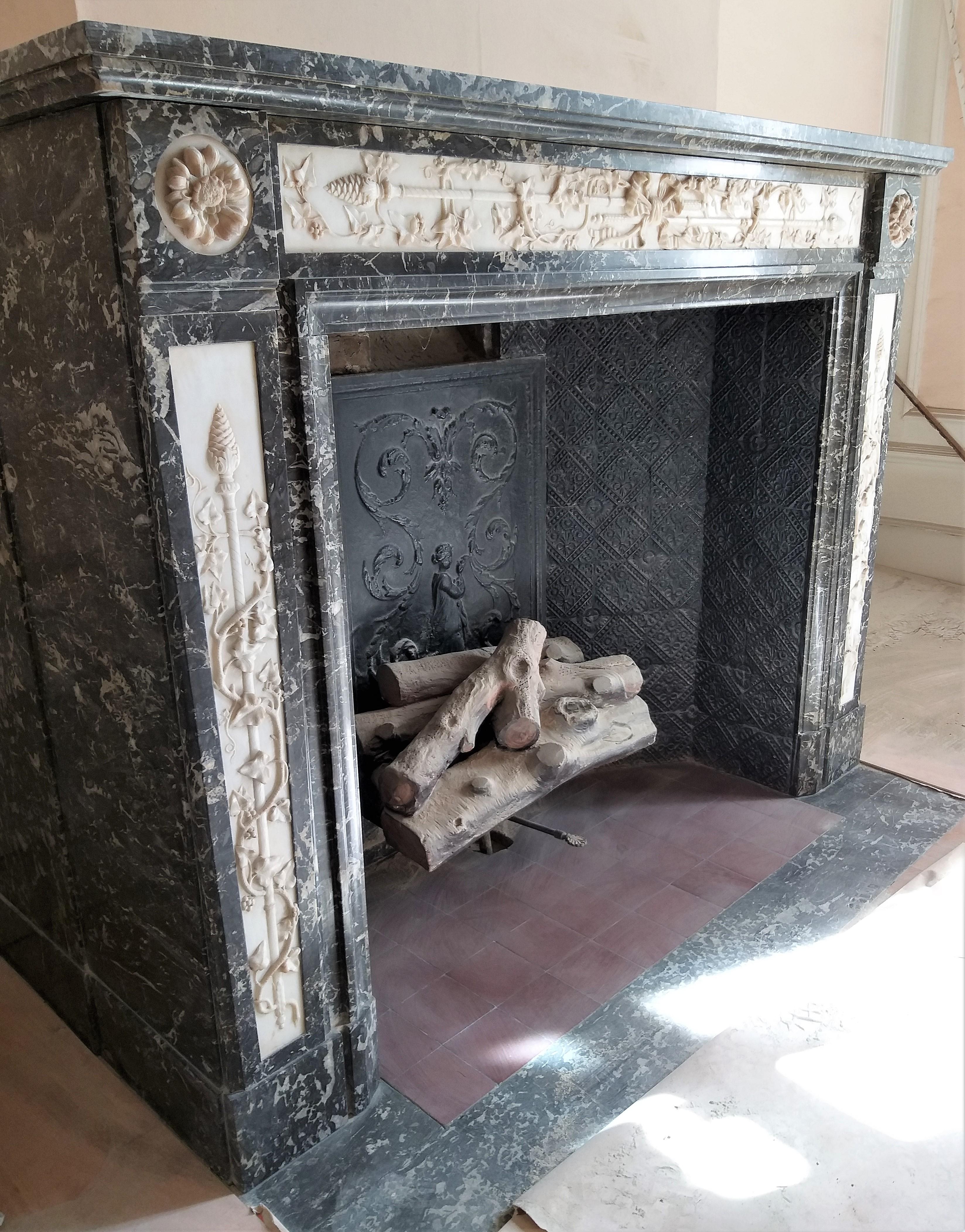 Louis XVI Style Fireplace, Dated 1881 For Sale 4