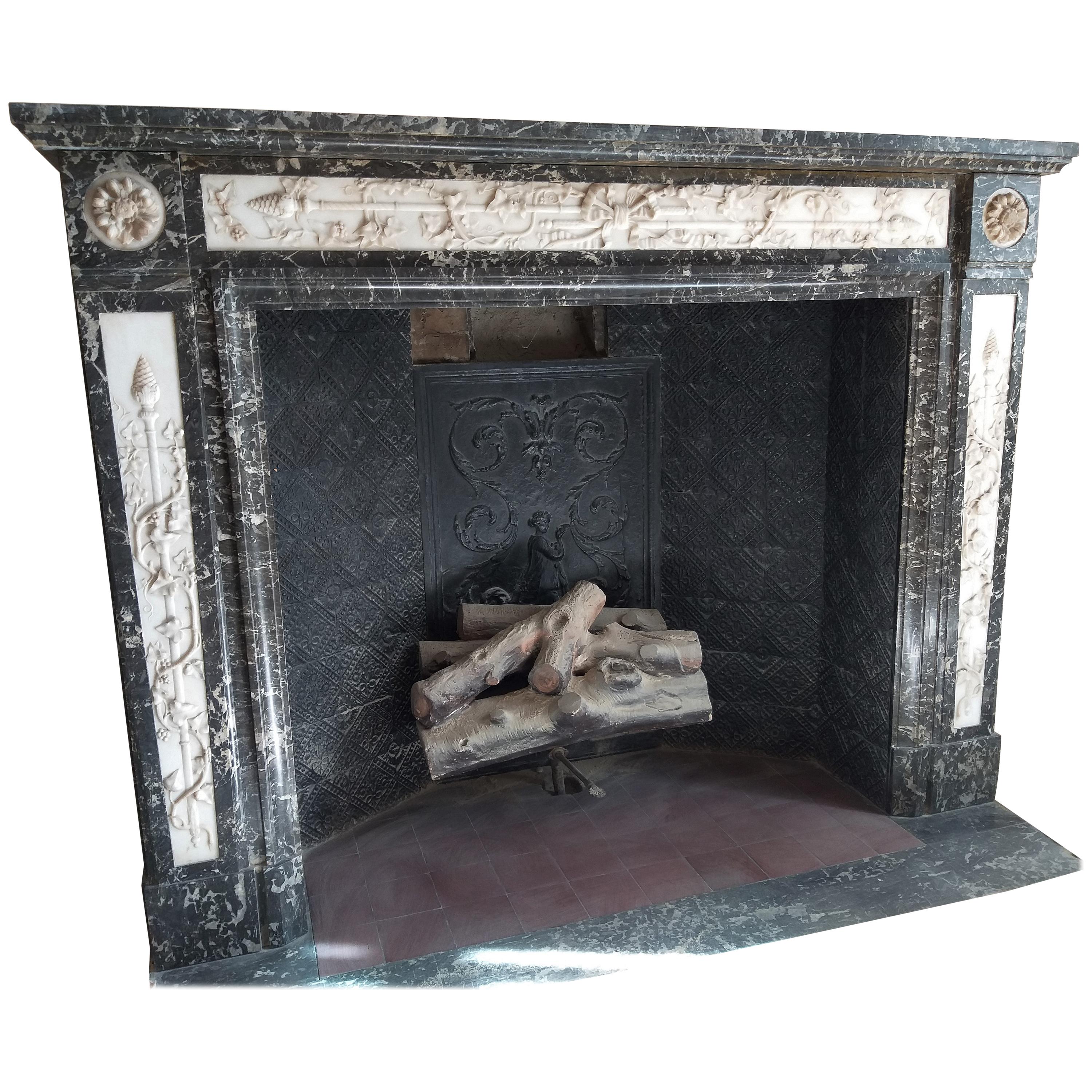 Louis XVI Style Fireplace, Dated 1881 For Sale