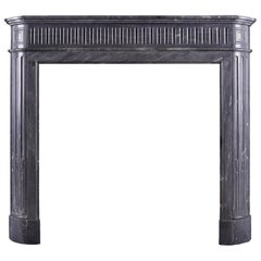 Antique Louis XVI Style Fireplace in Bardiglio Marble
