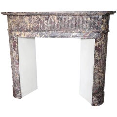 Antique LOUIS XVI Style Fireplace in Brocatelli Marble