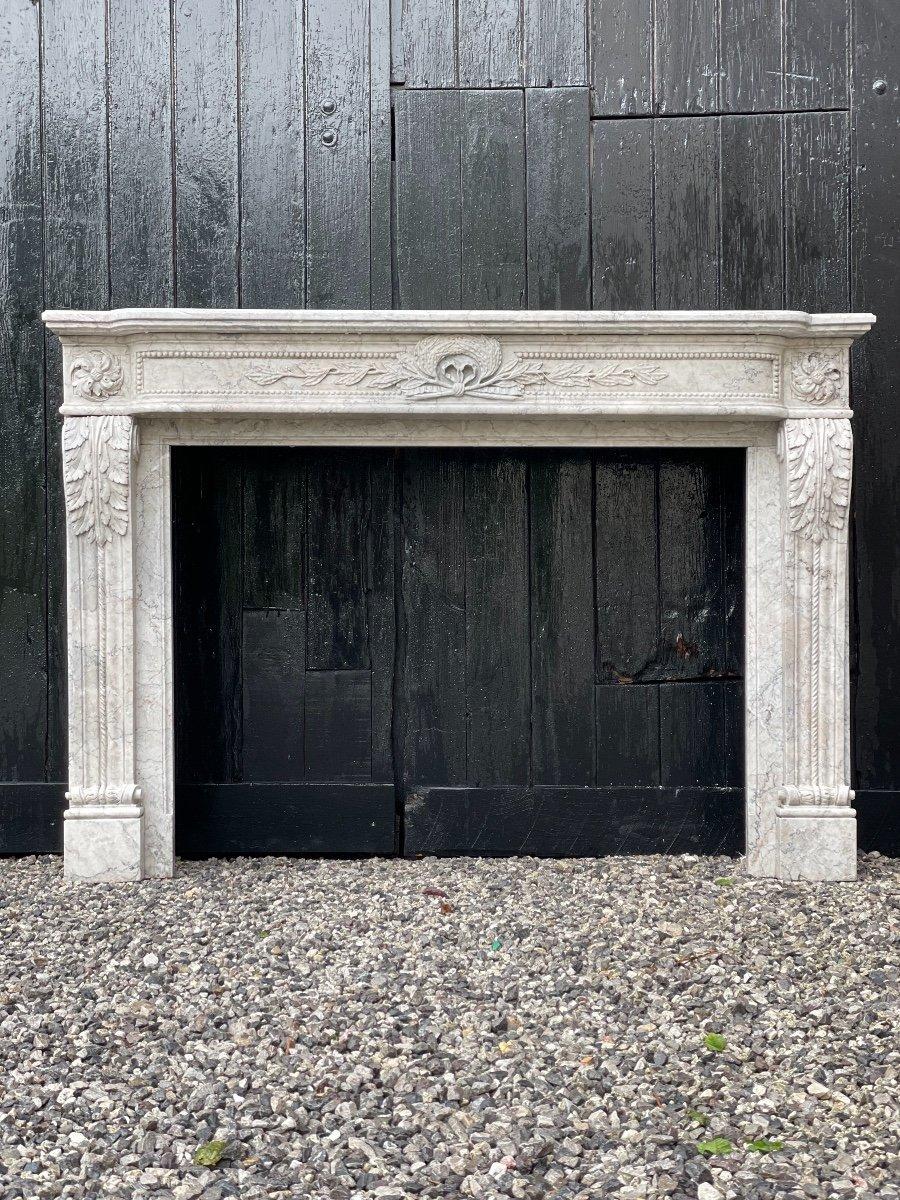 Louis XVI Style Fireplace in Marble, 20th Century 7