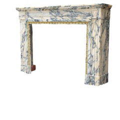 Louis XVI style fireplace in Paonazzo marble, around 1880