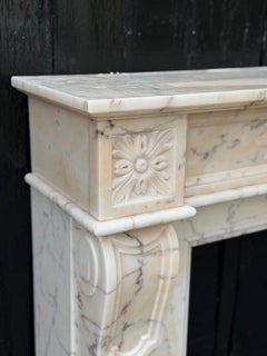 Louis XVI style fireplace in pink marble, around 1980