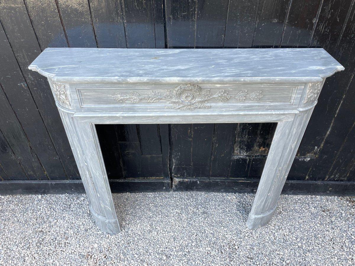 Louis XVI Style Fireplace In Turquin Blue Marble Circa 1900 For Sale 3