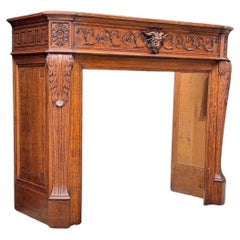 Louis XVI Style Fireplace In Very Finely Carved Oak Circa 1900